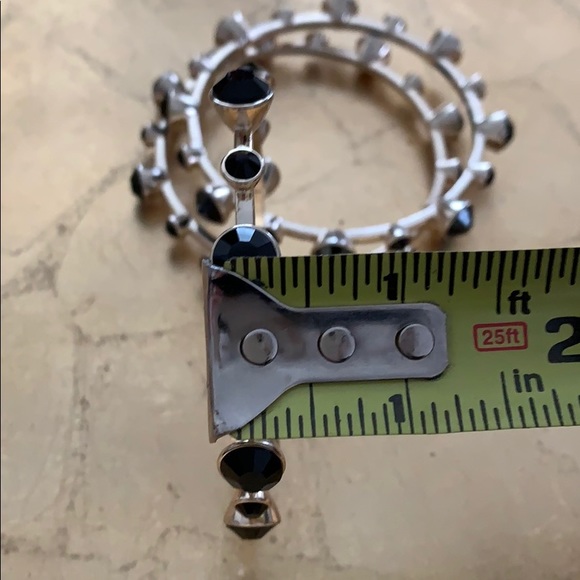 Gold Tone Bangles with Black Rhinestones - Picture 6 of 6